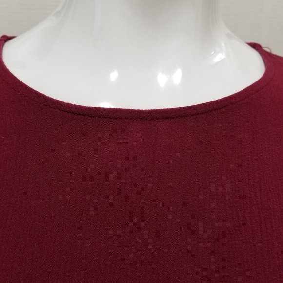 Alya top Small crinkle crochet ladder inset peasant keyhole boho Francesca's - Picture 5 of 12